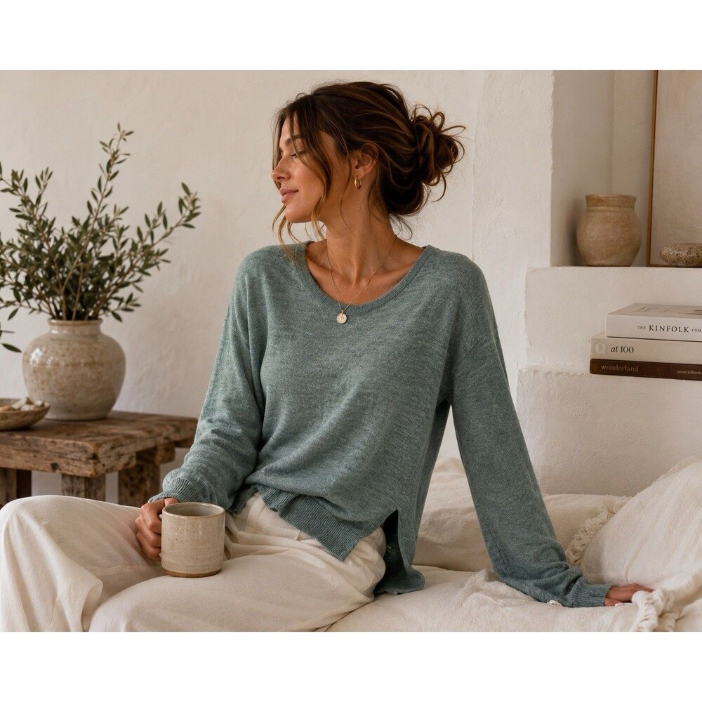 Madewell 100% Merino Wool Lightweight Sweater Women’s XS Sage Green Soft Luxury - Picture 7 of 11